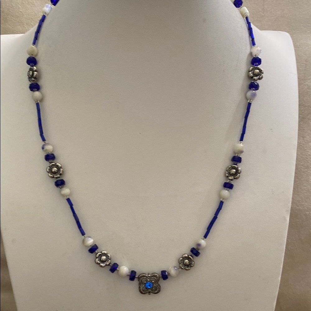 10/$10 Blue cobalt glass Beaded Necklace